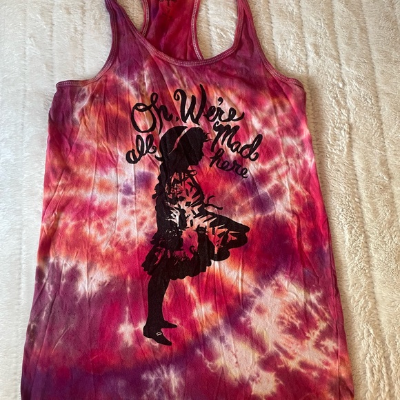 Alice in Wonderland tie dye Razorback tank - Picture 1 of 4